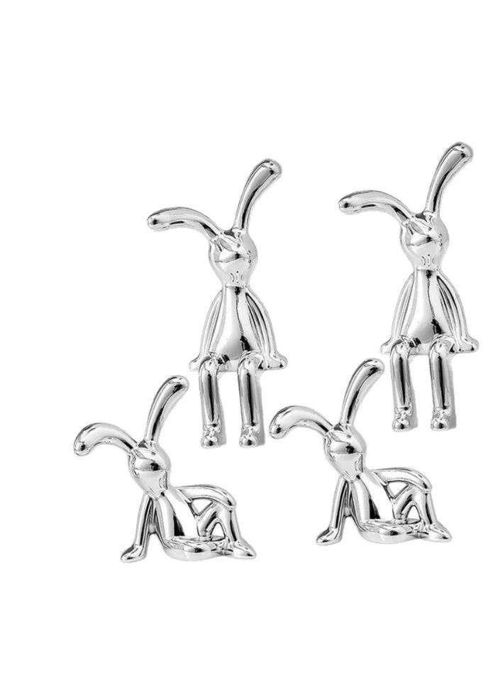 Set of 4 Rabbit Car Ornaments Light Luxury Ornaments Cute Car Interiors Car Decorations Creative Car Centre Console Jewelry - Image 1